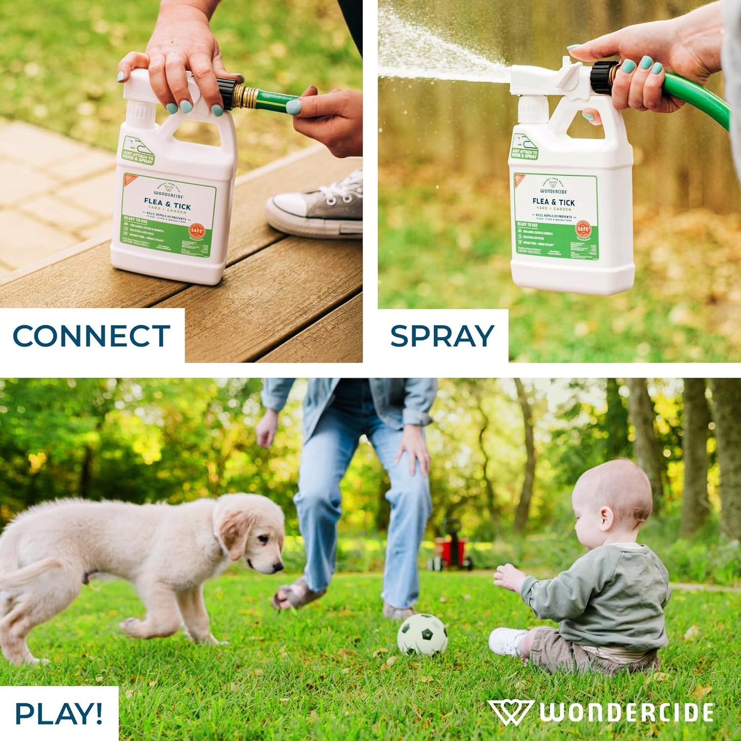 Wondercide - Natural Flea, Tick & Mosquito Yard Spray - Safe for Pets & Kids - 32 oz