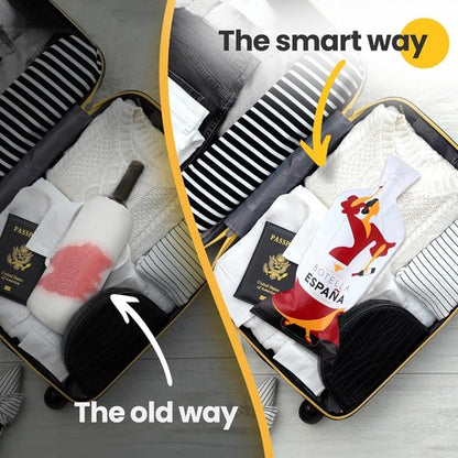 JIMMY THE FOX Reusable Wine Bags for Travel | 3-Pack | Durable Triple-Layer Bottle Protector Sleeve | Leak-Proof & Impact-Resistant | Airplane & Cruise Luggage | Wine Lover Gifts - Bottle Spain