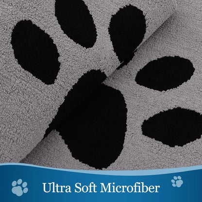 Buganda Dog Door Mat - Absorbent Mud Trapper for Indoor Use | Non-Slip, Washable, Grey (48x30 Inches)