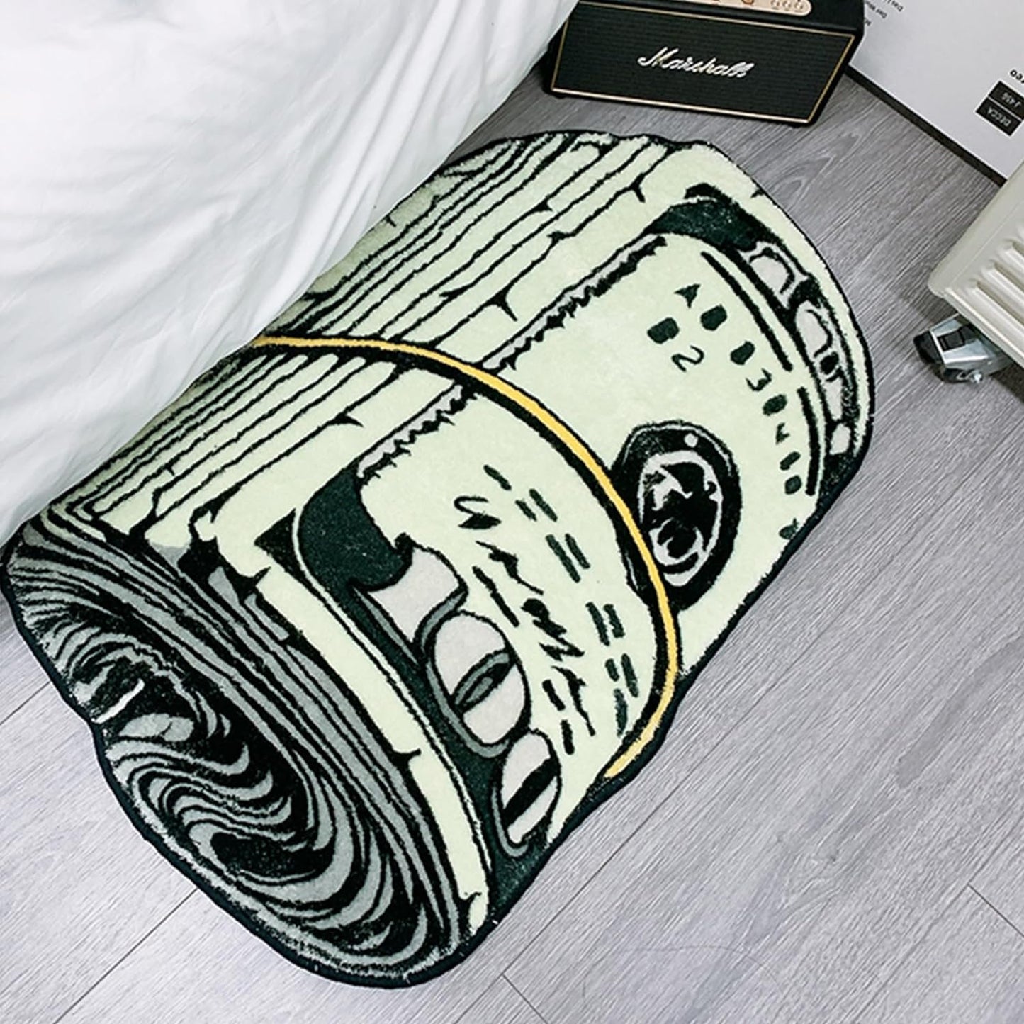 Money Rug | 100 Dollar Bill Design - Creative 20x32 Inch Funky Bath Mat for Home Decor