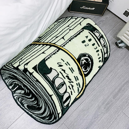 Money Rug | 100 Dollar Bill Design - Creative 20x32 Inch Funky Bath Mat for Home Decor
