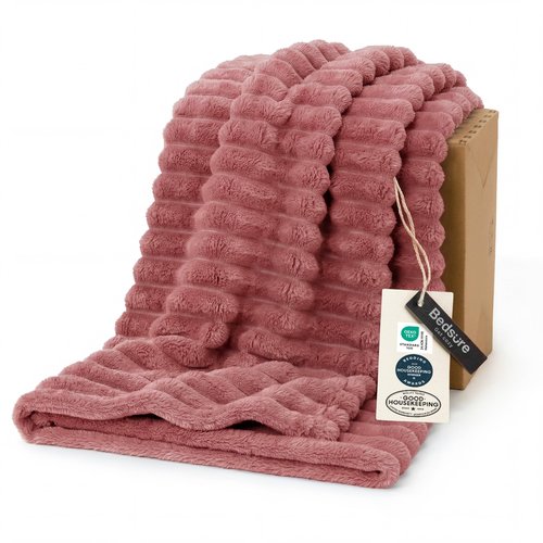Bedsure GentleSoft Dusty Pink Fleece Blanket for Couch - Cozy Soft Blankets for Women, Cute Small Throws for Girls, 50x70 Inches