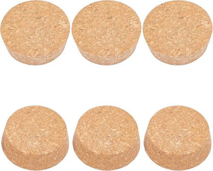 BENECREAT 6Pcs Cork Bottle Stoppers, Tapered BurlyWood Wooden Wine Bottle Cork Stoppers for Wine Beer Bottle Crafts, 2.2inch in Diameter