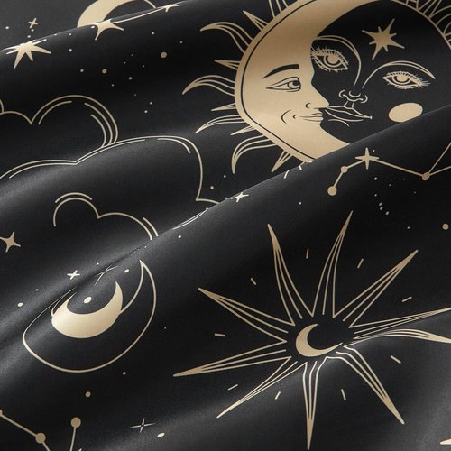 EXQ Home Satin Pillowcase Set - Black Printed Silk for Hair & Skin | Queen Size 20x30 inches - 2 Pack with Envelope Closure