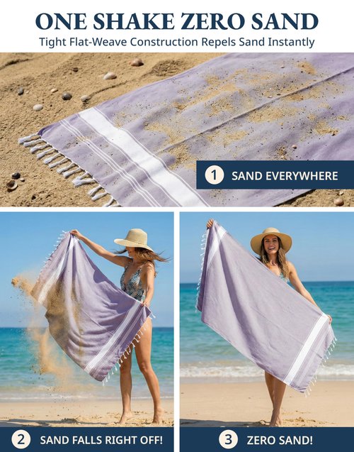 LANE LINEN Beach Towel 2 Pack - Pool Towel Oversized, Pre-Washed Extra Large Beach Towels, Sandless Beach Towel, Quick Dry Travel Towel, Large Pool Towels, 39"x71" - Day Break