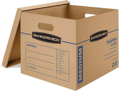 Bankers Box Classic Moving Boxes - Medium Size 20 Pack with Reinforced Handles | Tape-Free Assembly, 19-In x 14.5-In x 15.5-In