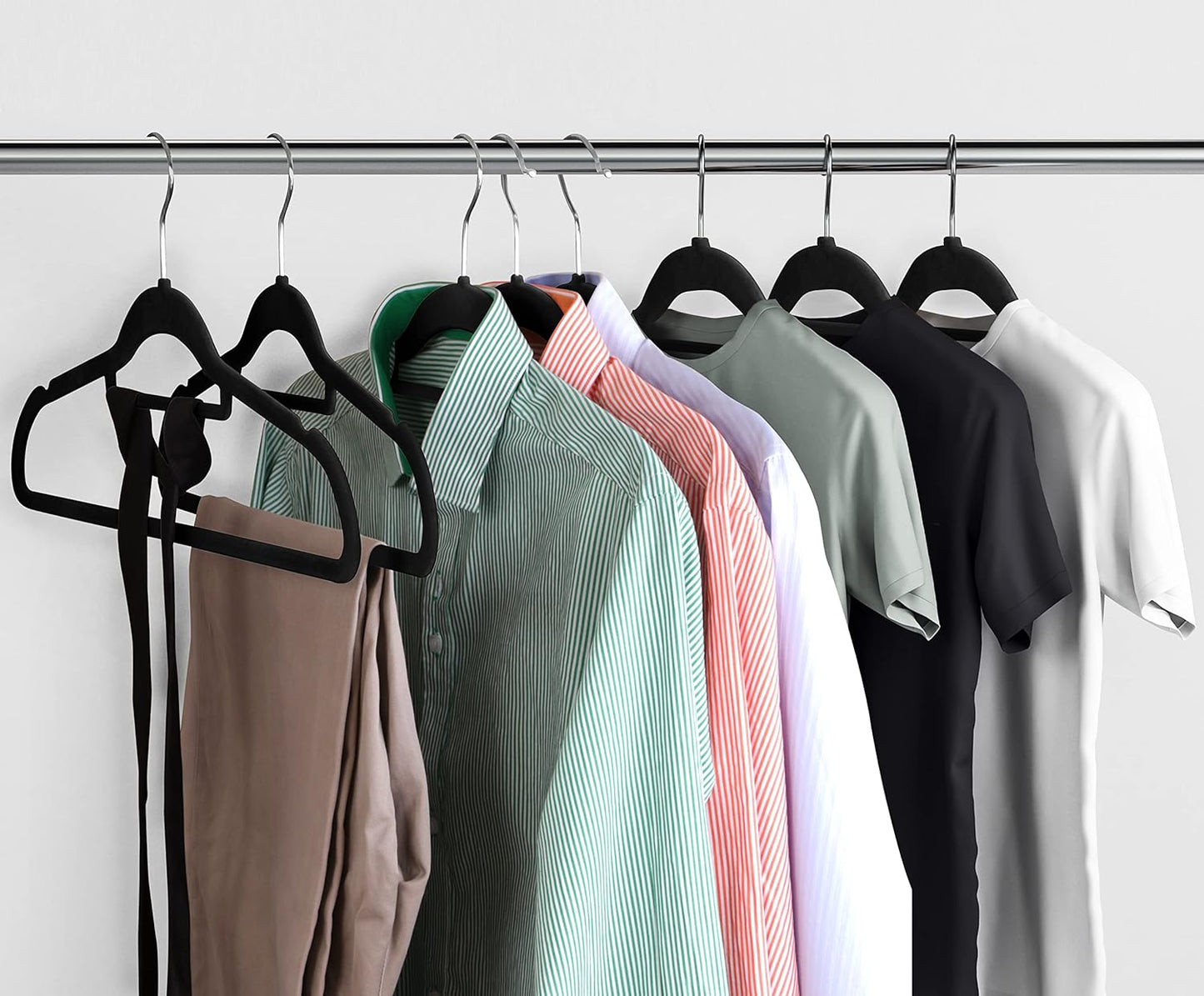 Utopia Home Velvet Hangers - 100 Pack Premium Non-Slip Slim Clothes & Coat Hangers | Heavy Duty, Black