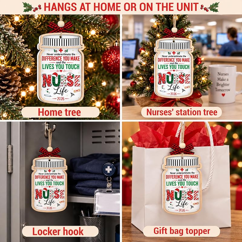 Nurse Ornament 2026 | The Lives You Touch - Nurse Christmas Keepsake, RN Gift