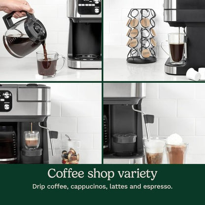 Cuisinart Coffee Center Barista Bar - 4-in-1 Coffee Maker with Single-Serve Pod Compatibility | Black
