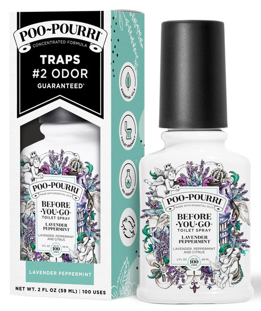 Poo-Pourri Before-You-Go Toilet Spray, Lavender Peppermint, 2 Fl Oz - Lavender, Peppermint and Citrus