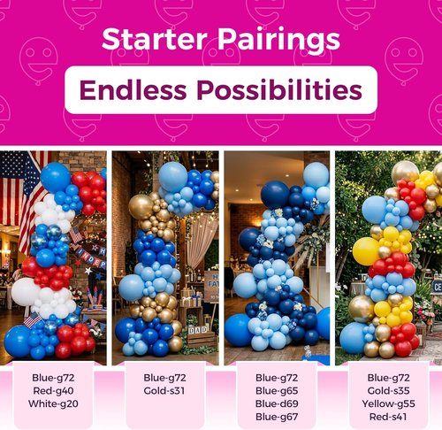 Bezente Royal Blue Latex Party Balloons - 150 Pack 5-Inch Round Helium Balloons for Graduation & Weddings