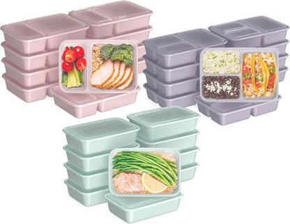 Bentgo Prep 60-Piece Meal Prep Kit - Reusable BPA-Free Food Containers | Microwave & Dishwasher Safe (Floral Pastels)
