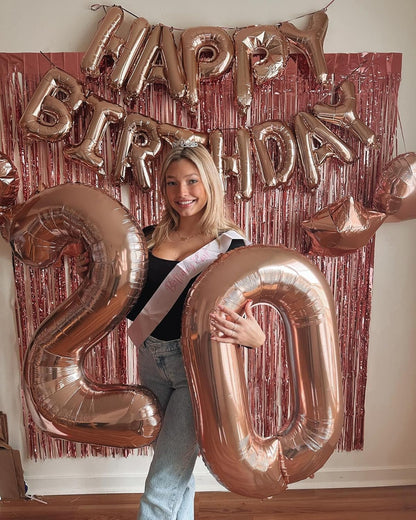Rose Gold Number 10 Balloon - 40 Inch 10th Birthday Decoration for Girls & Boys