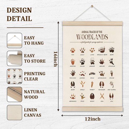 Doi-Lanee Woodland Tracks Poster Hanger Frame - Jungle Nursery Decor & Forest Wall Art
