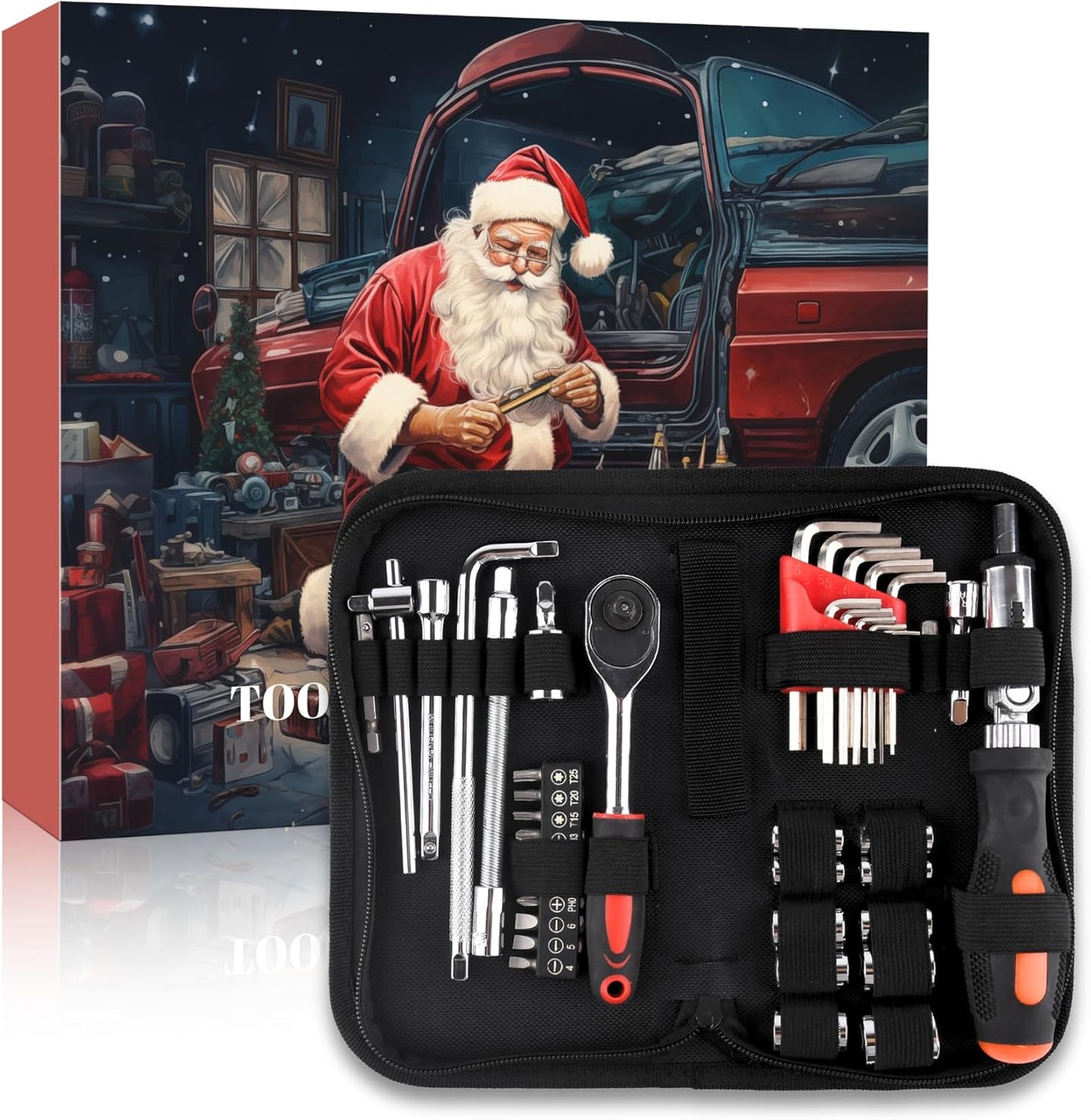Tool Advent Calendar - 24-Day Mechanics Tools Set for Men | Perfect Christmas Gift for Automotive Enthusiasts