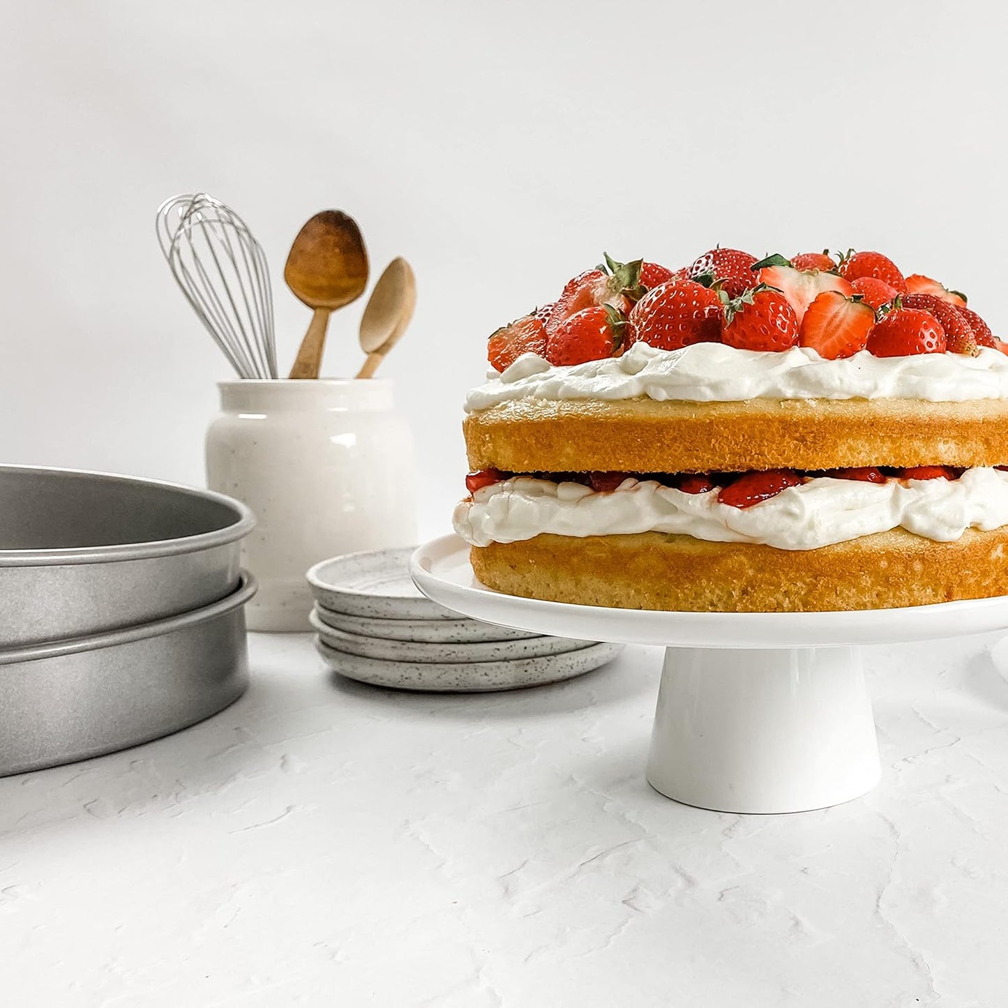 USA Pan Bakeware Round Cake Pan - Nonstick Quick Release Coating | 9 Inch, Set of 2, Aluminized Steel
