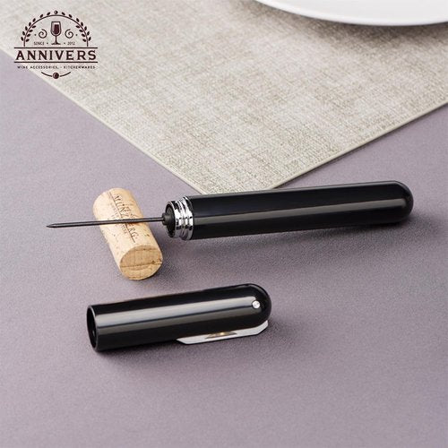 Air Pump Wine Bottle Opener & Wine Aerator Pourer Set, Air Pressure Pop Wine Opener Corkscrew Cork Remover Foil Cutter Portable Handheld, Decanter Aerating Spout, Ouvre Bouteille de Vin