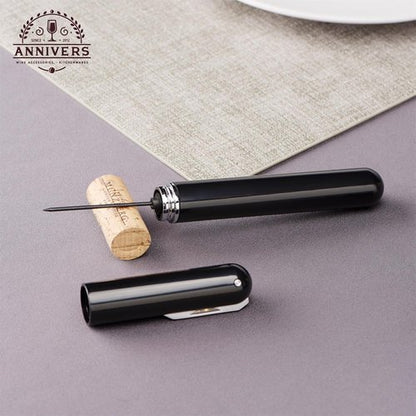 Air Pump Wine Bottle Opener & Wine Aerator Pourer Set, Air Pressure Pop Wine Opener Corkscrew Cork Remover Foil Cutter Portable Handheld, Decanter Aerating Spout, Ouvre Bouteille de Vin