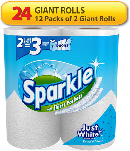 Sparkle Paper Towels - Pick-A-Size, 24 Triple Rolls (72 Regular Rolls) | Everyday Value with Full & Half Sheets