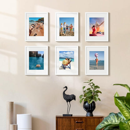 Upsimples 11x14 Picture Frame Set of 5 - Display 8x10 or 11x14 Photos | Elegant White Wall Gallery Frames