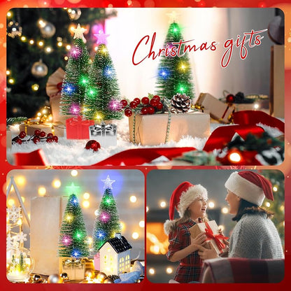 4Pcs Mini Christmas Tree with Lights 7.1" Tabletop LED Christmas Decor – 4 Pack (Variation: 4)