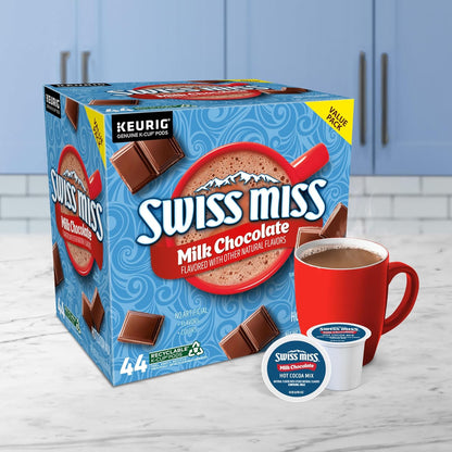 Swiss Miss Hot Cocoa K-Cup Pods - Rich Milk Chocolate Flavor | 44 Single-Serve Pods
