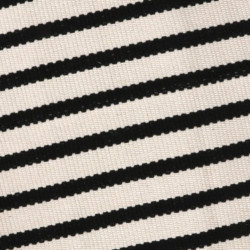 LEEVAN Outdoor Rug Runner - Black and White Striped Cotton Woven Doormat | 2x4 Feet, Washable for Home Use