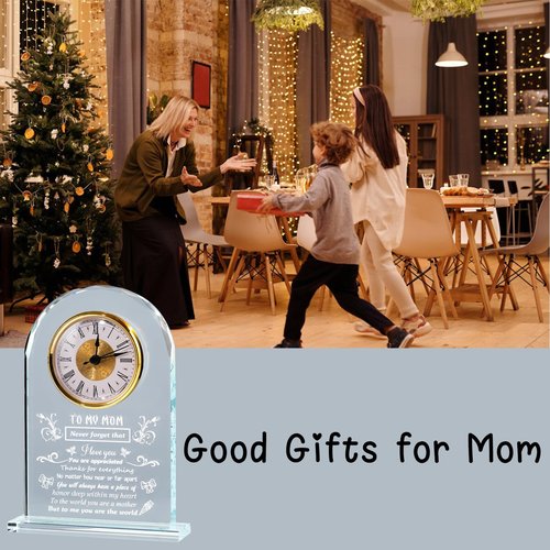 Arikyrist Lovely Birthday Crystal Clock for Mom from Daughter Son, Unique Gift Ideas for Mother's Day, Valentine's, Thanksgiving and Christmas