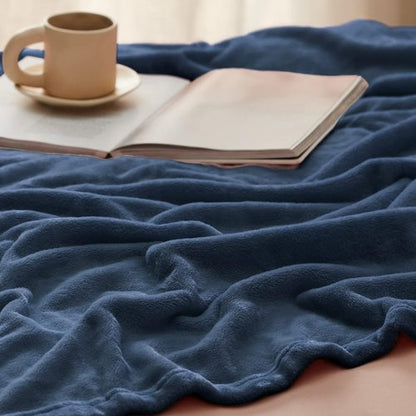 Bedsure GentleSoft Fleece Throw Blanket - XL Plush Cozy 300GSM in Mineral Blue | 50x70 Inches for Bed & Travel