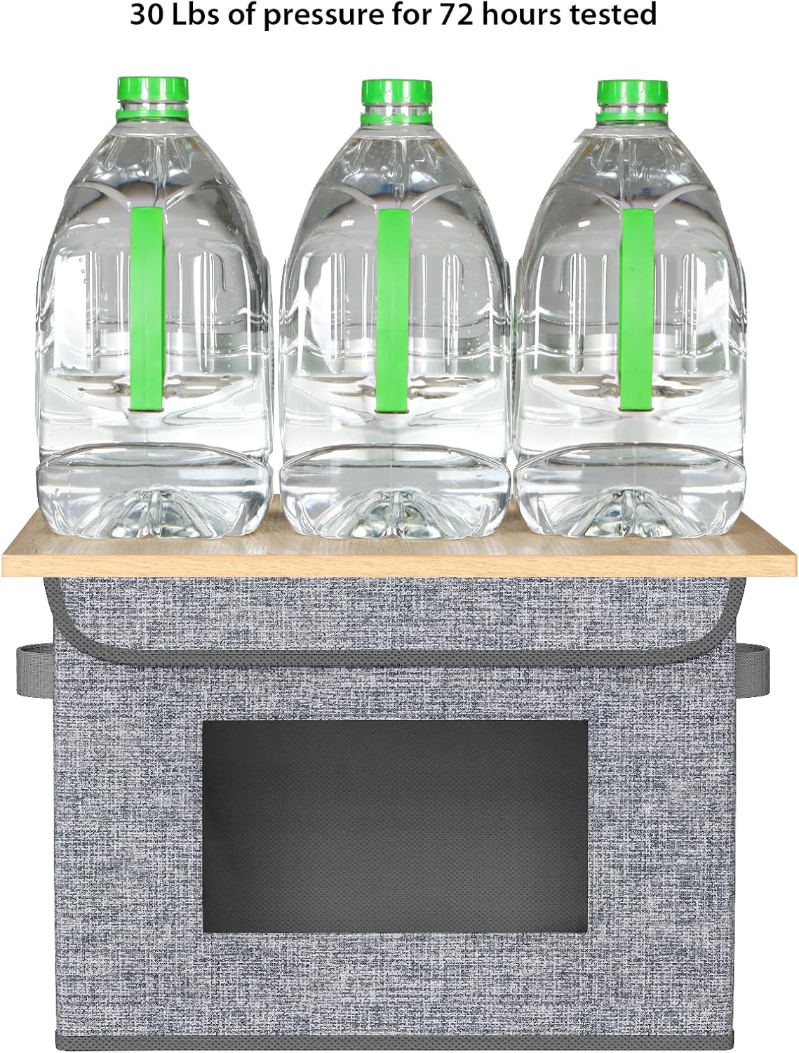 Univivi Foldable Storage Boxes - Large Collapsible Bins with Lids | 4-Pack Grey Organizers (17" x 12" x 12")