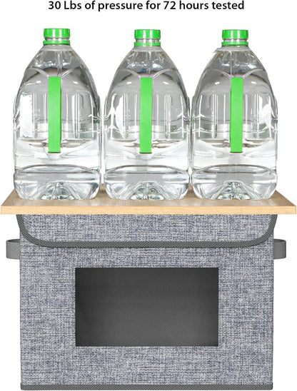 Univivi Foldable Storage Boxes - Large Collapsible Bins with Lids | 4-Pack Grey Organizers (17" x 12" x 12")