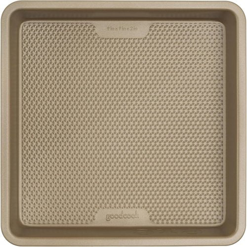 GoodCook BestBake Nonstick Square Pan - Durable Carbon Steel, 9-Inch, Bronze Finish