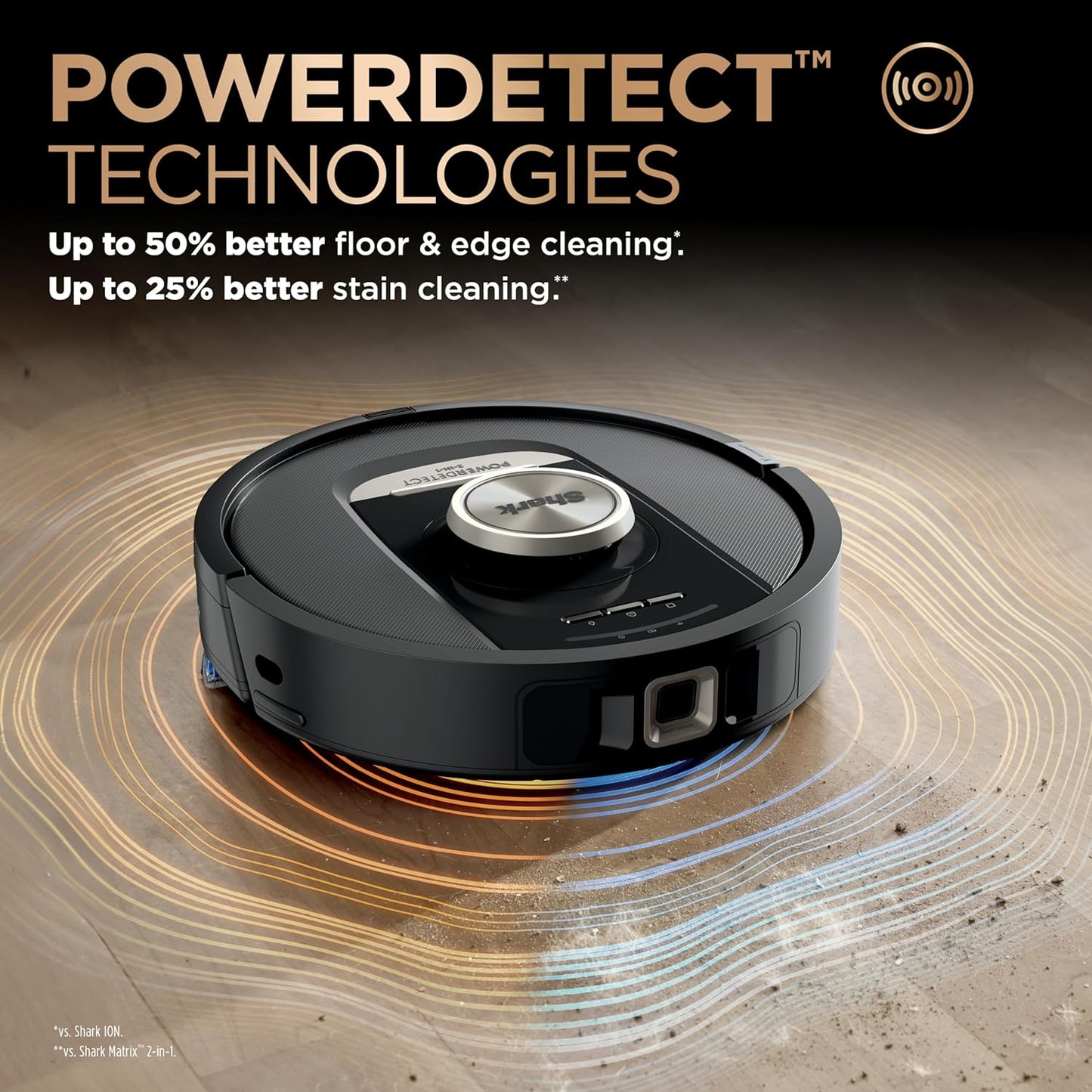 Shark Robot Vacuum & Mop Combo - PowerDetect NeverTouch Pro with Self-Emptying & Self-Clean Pad - Black