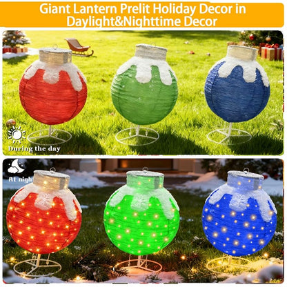 3 Pcs 28 inches Outdoor Christmas Ornaments, Lighted Pop Up Ball