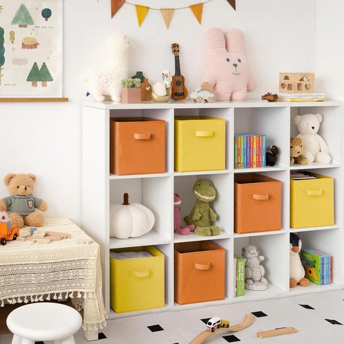 Granny Says 11-Inch Cube Storage Bins - Fabric Organizer with Handles | 6-Pack in Yellow & Orange
