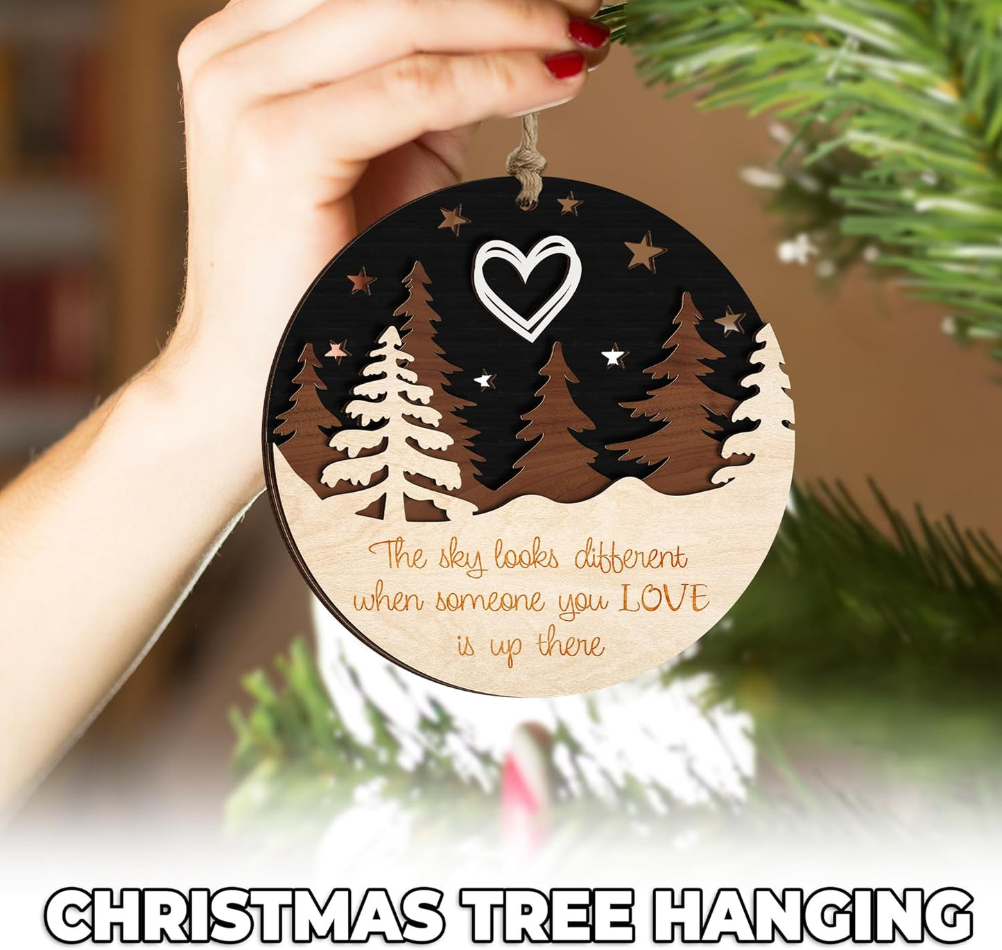 4" Memorial Christmas Ornament 2025 - Angel Wings Keychain & Condolence Card | Sympathy Gift for Loved Ones