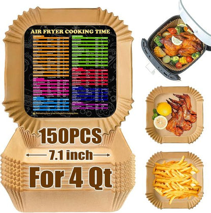 Chefman Air Fryer Liners - Disposable 7.1 Inch Paper Liners for 4QT Air Fryers | 150PCS Pack