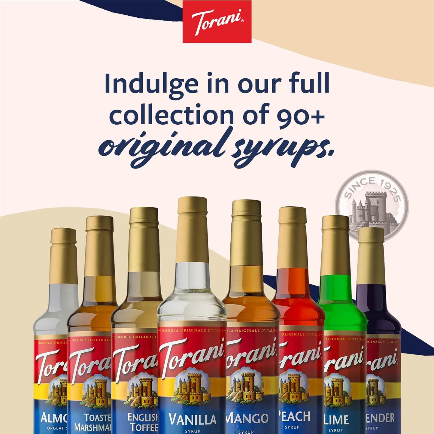 Torani Syrups - Brown Sugar Cinnamon & Vanilla Coffee Syrup Variety 2-Pack | 25.4 Fl Oz Each, Pumps Included