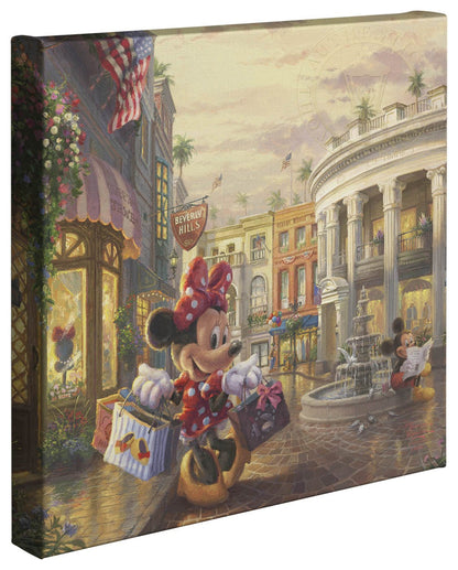 Thomas Kinkade Studios Minnie Rocks The Dots on Rodeo Drive 14 x 14 Gallery Wrapped Canvas