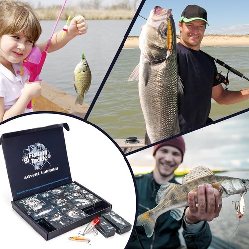 Fishing Advent Calendar 2026 - 24 Days of Fishing Gifts for Men | Tackle & Lures Countdown Set