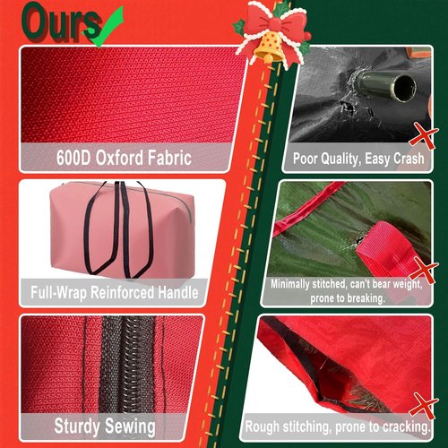 Heavy Duty Christmas Tree Storage Bag by [Brand Name] - Waterproof & Dust-Proof for 3FT/4FT/5FT Trees | 600D Oxford Fabric with Reinforced Handles