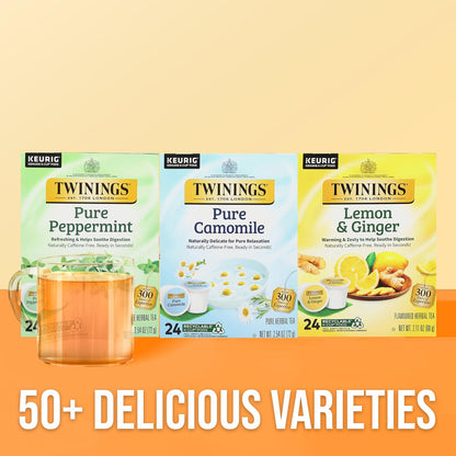 Twinings Pure Camomile Herbal Tea K-Cup Pods - Naturally Caffeine-Free, 24 Count | Enjoy Hot or Iced