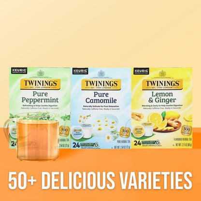 Twinings Pure Camomile Herbal Tea K-Cup Pods for Keurig, 24 Count (Pack of 1), Made with Pure Camomile Blossoms, Naturally Caffeine-Free, Enjoy Hot or Iced