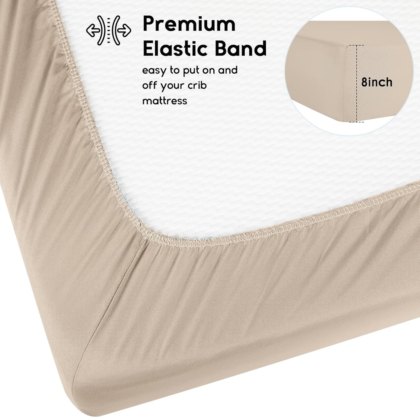 Yoofoss Fitted Baby Crib Sheets - Super Soft Microfiber 2 Pack for Standard Crib & Toddler Mattress | 28x52x8in (Brown & Leaf)