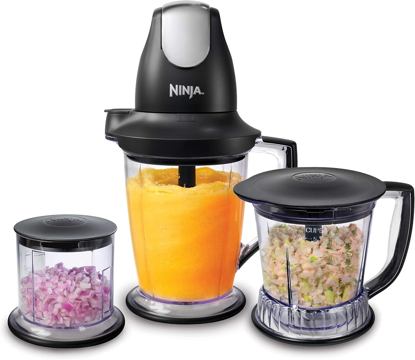 Ninja QB1004 Blender - 450W Food Processor with 48oz Pitcher & 16oz Chopper Bowl | Perfect for Smoothies & Meal Prep, Black