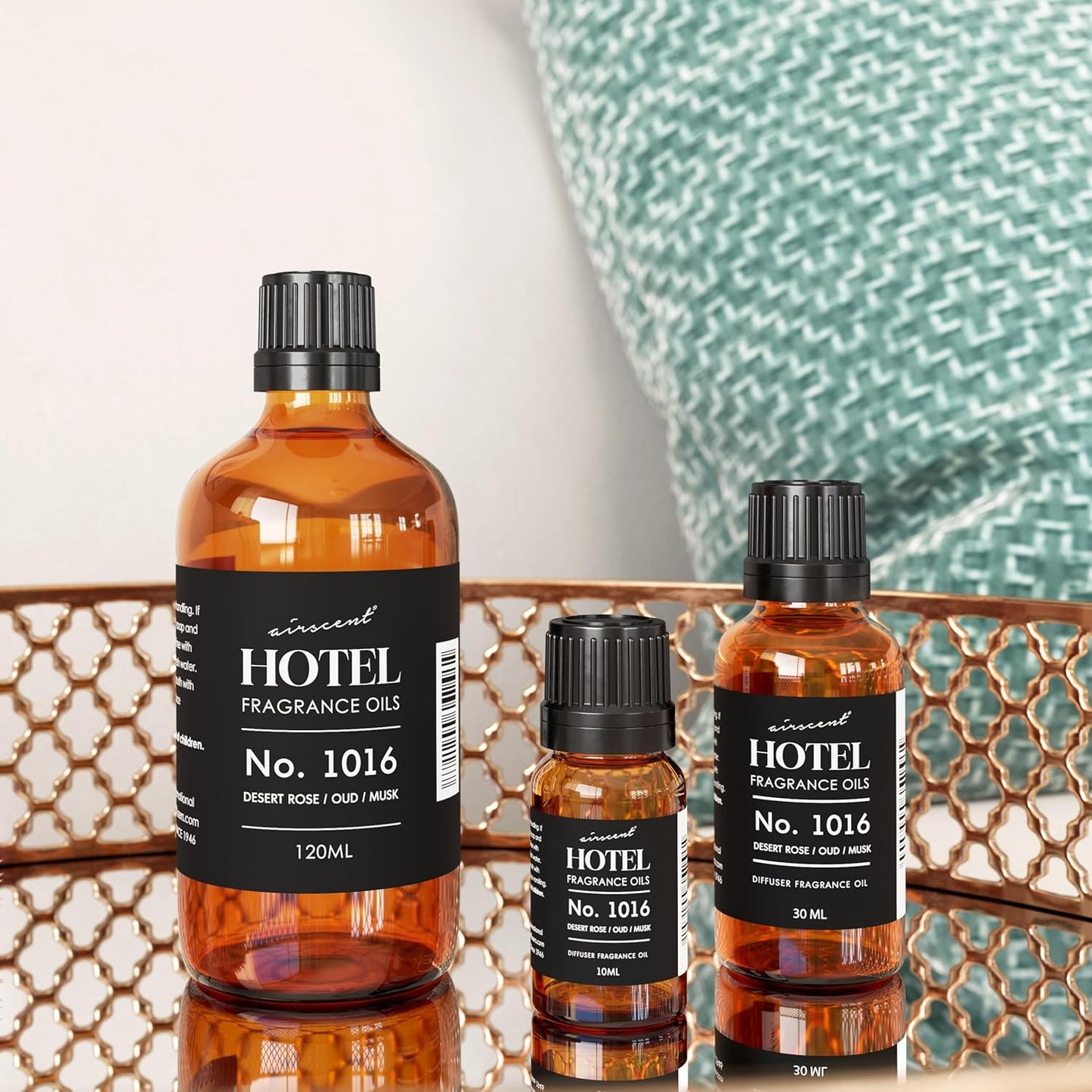 AirScent Hotel Diffuser Oil No. 1016 | Premium Caraway Desert Rose & Oud Fragrance - 10 mL Glass Bottle