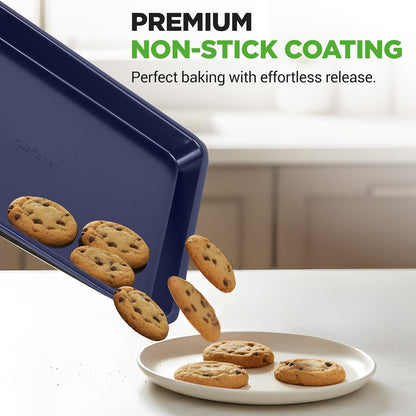NutriChef 6-Piece Nonstick Baking Pans Set - Carbon Steel Bakeware for Easy Clean & Restaurant Quality