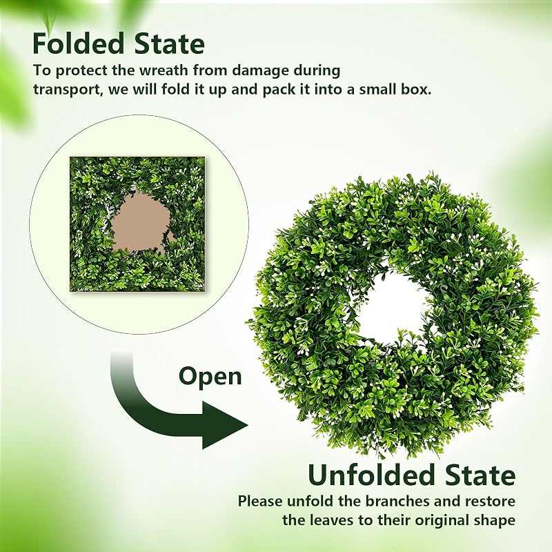 26in Artificial Christmas Wreath with Greenery, White-Berries