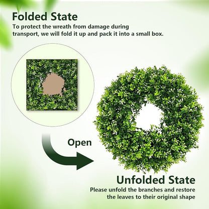 26in Artificial Christmas Wreath with Greenery, White-Berries