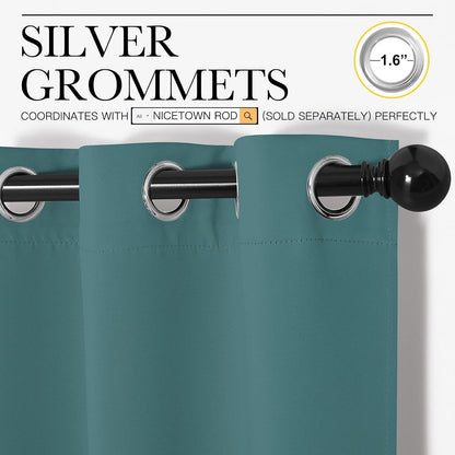 NICETOWN Blackout Curtain Panels - Thermal Insulated Draperies in Sea Teal | 55" x 68" (One Pair)